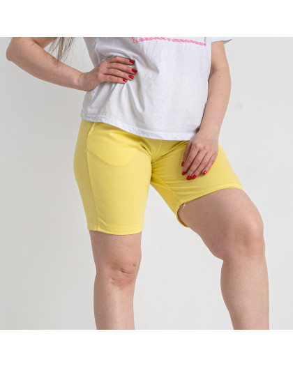 5784-8 желтые женские шорты (двунитка, 5 ед. размеры полубатал: 46. 48. 50. 52. 54) Шорты
