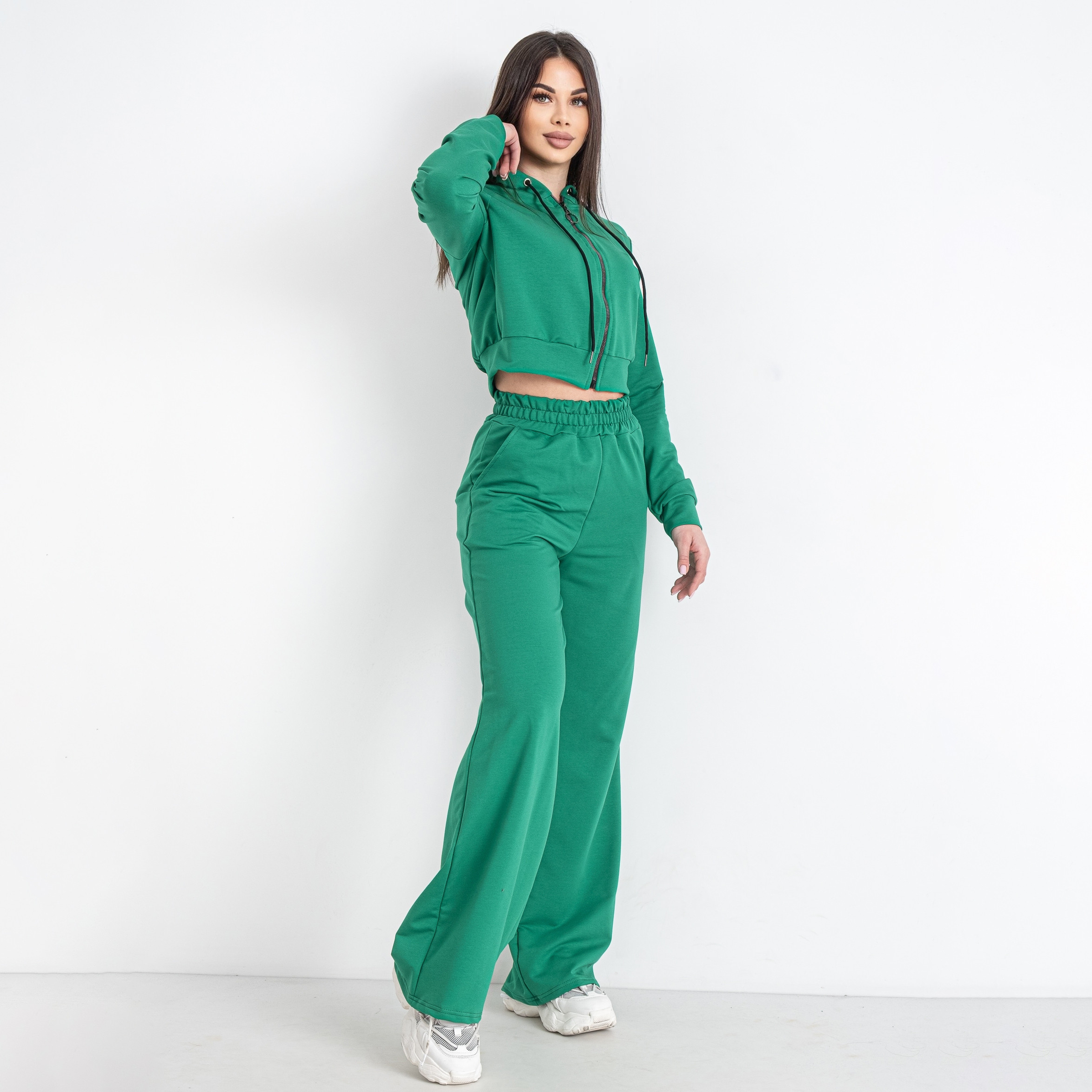 0575-75 зеленый женский спортивный костюм (5'TH AVENUE, турецкая двунитка, 4 ед. размеры норма: 42. 44. 46. 48)