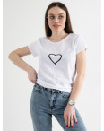 7041-10 БЕЛАЯ футболка женская с принтом (3 ед.размеры: S.M.L): артикул 1134661