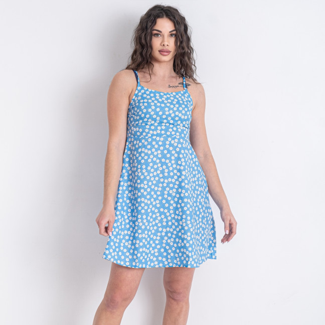 1056-42 голубое женское платье (однотонное, с принтом, 3 ед. размеры норма: S. M. L) Платье: артикул 1142915