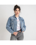 0909 голубая женская джинсовая куртка (NEW JEANS, коттоновая, 6 ед. размеры молодежка: XS. S. M. L. XL. 2XL): артикул 1142984
