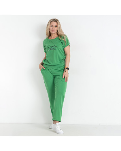 19700-7 зеленый женский спортивный костюм (SARA, французкий трикотаж, 4 ед. размеры полубатал: 46. 48. 50. 52) Sara