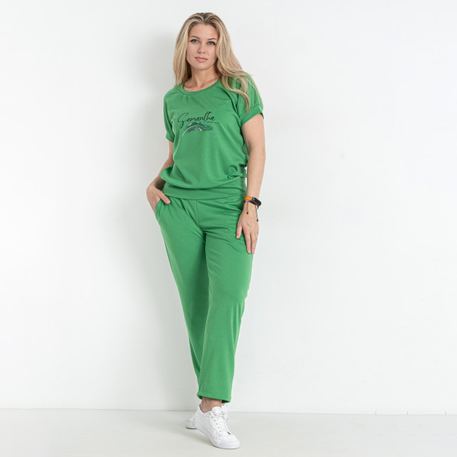 19700-7 зеленый женский спортивный костюм (SARA, французкий трикотаж, 4 ед. размеры полубатал: 46. 48. 50. 52) Sara: артикул 1145000