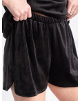 15450-1 черная женская пижама (футболка + шорты) (SARA, велюровая, 4 ед. размеры полубатальные 46/48, 46/48, 50/52, 50/52 ): артикул 1143003