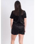 15450-1 черная женская пижама (футболка + шорты) (SARA, велюровая, 4 ед. размеры полубатальные 46/48, 46/48, 50/52, 50/52 ): артикул 1143003
