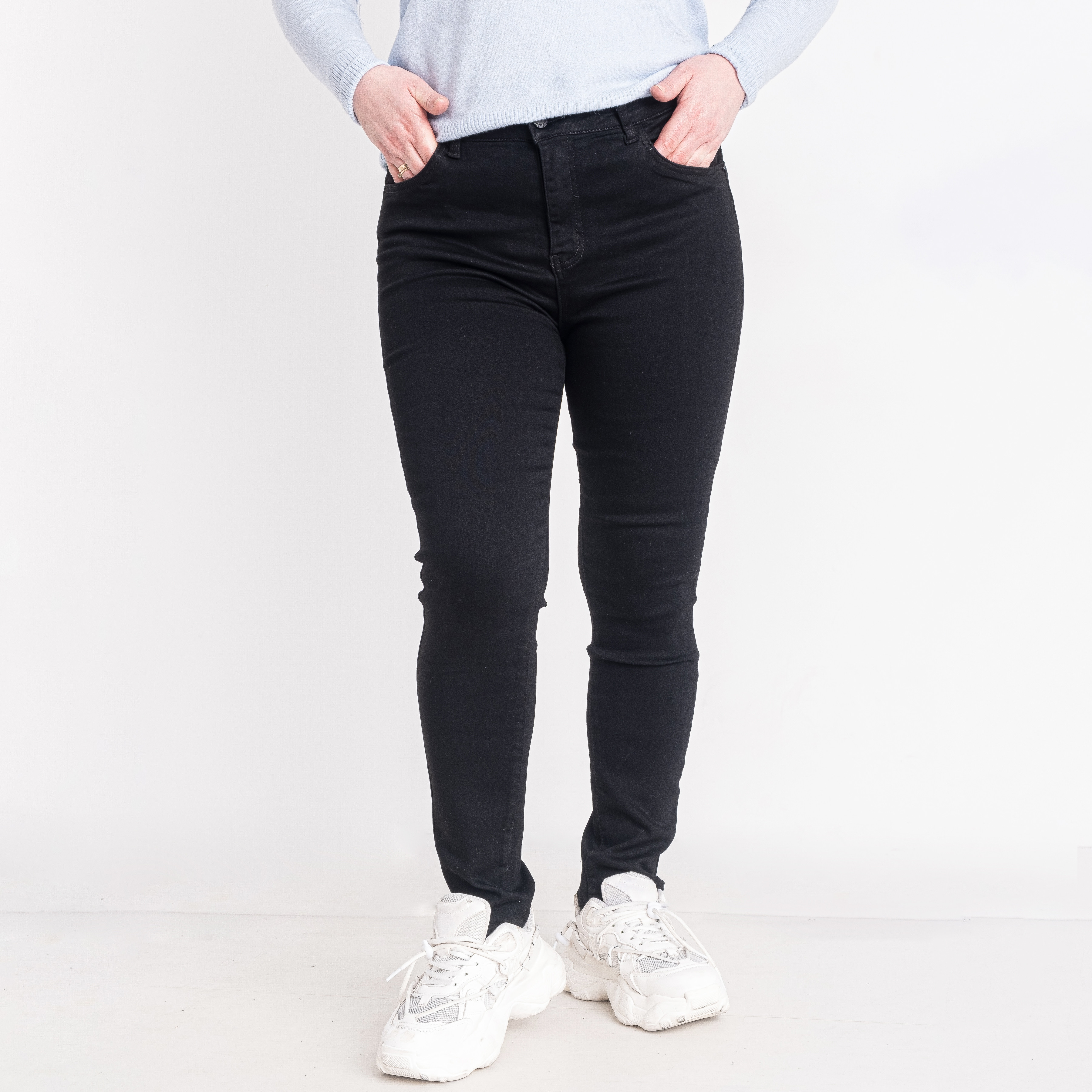 0020 черные женские джинсы (NEW JEANS, стрейчевые, 6 ед. размеры батал: 31. 32. 33. 34. 36. 38)
