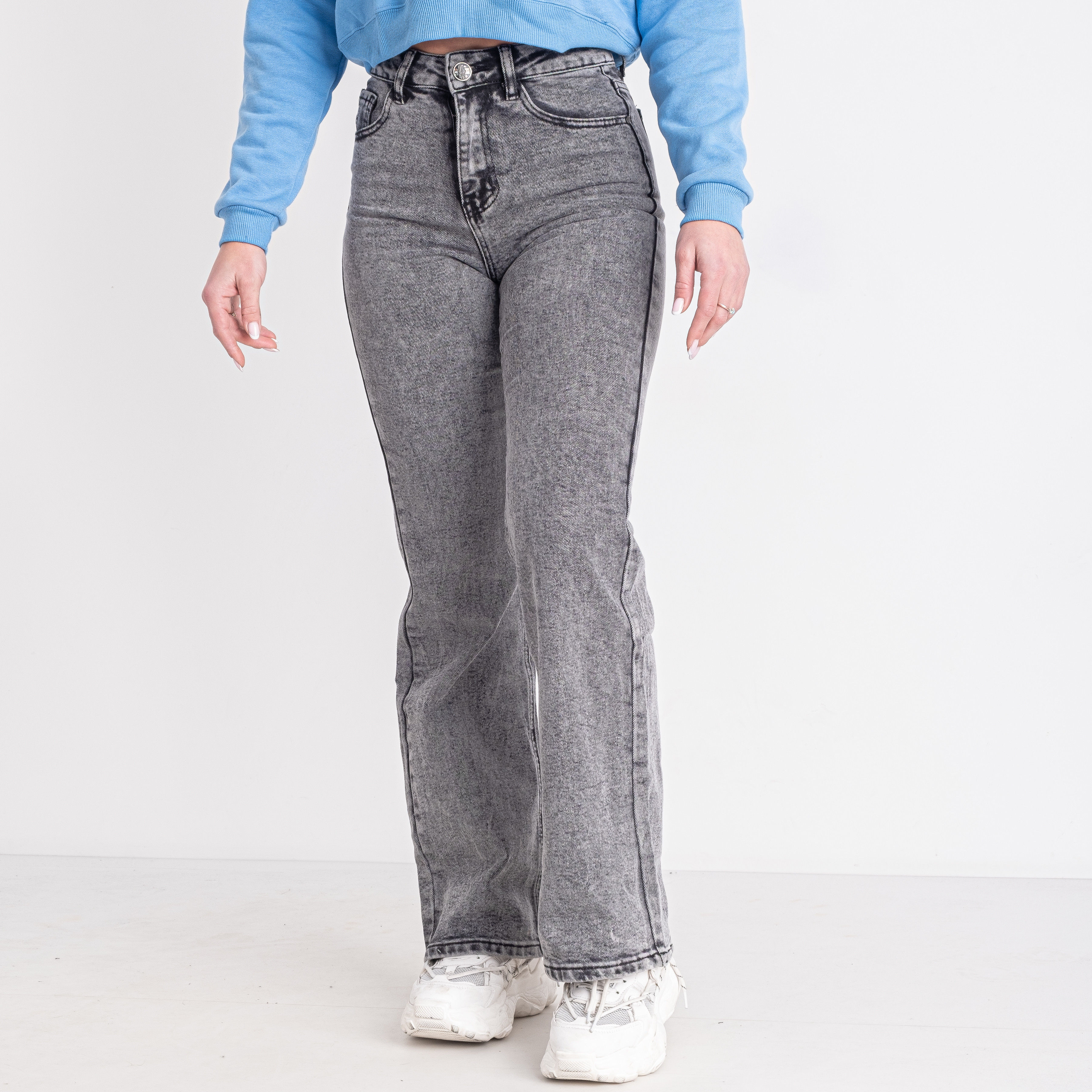 2005 серые женские джинсы-палаццо (VINDASION, стрейчевые, 6 ед. размеры норма: 25. 26. 27. 28. 29. 30)
