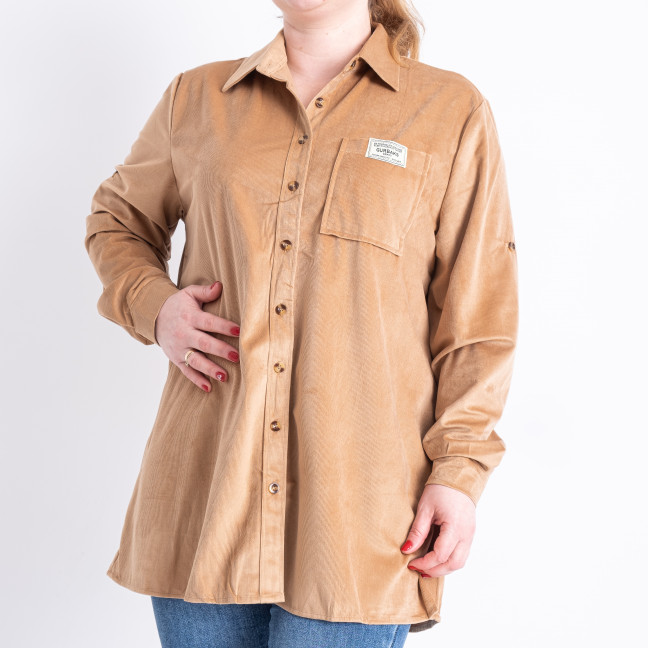 8001-3* бежевая женская рубашка (BASE, микровельвет, 3 ед. размеры батал: 58. 60. 62) Base: артикул 1143135