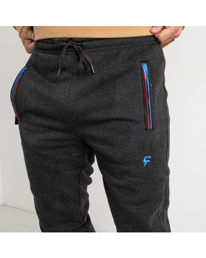 6705-6 GODSEND СЕРЫЕ спортивные штаны мужские на манжете на флисе не кашлатятся (5 ед. размеры: M.L.XL.2XL.3XL) GodSend