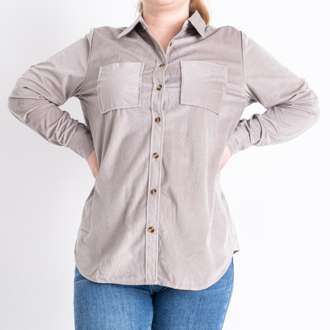 7283-6* серая женская рубашка (BASE, микровельвет, 3 ед. размеры батал: 58. 60. 62) Base: артикул 1143138