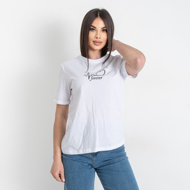 90101-10 белая женская футболка (принт, 5 ед. размеры норма: S. M. L. XL. 2XL) Футболка: артикул 1145170