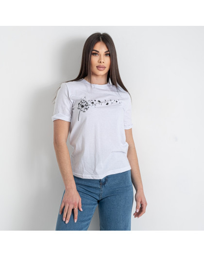 90103-10 белая женская футболка (принт, 5 ед. размеры норма: S. M. L. XL. 2XL) Футболка