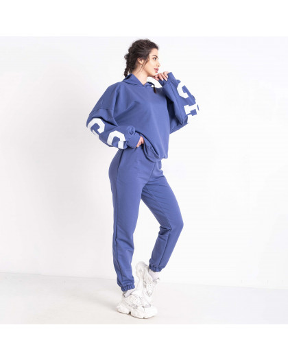 0540-22 синий женский спортивный костюм (5'TH AVENUE, турецкая двунитка, 3 ед. размеры норма: 42. 44. 46) 5`th Avenue