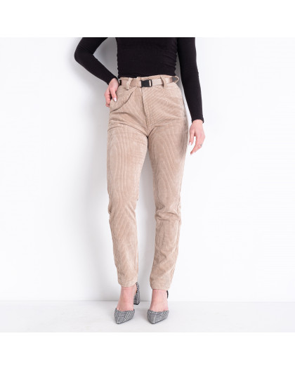 1498 бежевые женские брюки (LADY N, вельветовые, 6 ед. размеры норма: 25. 26. 27. 28. 29. 30) Lady N