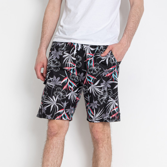 6605-1 черные мужские пляжные шорты (5 ед. размеры батал: XL. 2XL. 3XL. 4XL. 5XL) Пляжные Шорты: артикул 1145179