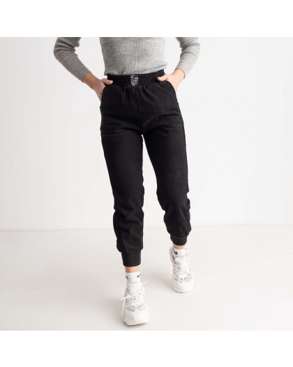 0530-4 черные женские спортивные штаны (вельветовые, мех, 4 ед. размеры норма: M. M. L. XL) Спортивные штаны