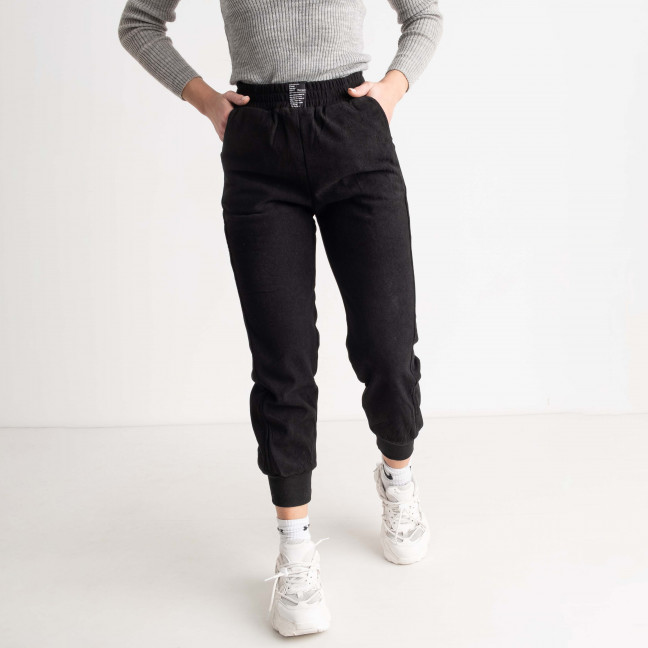 0530-4 черные женские спортивные штаны (вельветовые, мех, 4 ед. размеры норма: M. M. L. XL) Спортивные штаны: артикул 1141453