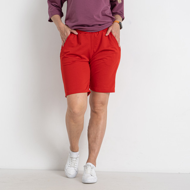 5784-5 красные женские шорты (двунитка, 5 ед. размеры полубатал: 46. 48. 50. 52. 54) Шорты: артикул 1144914