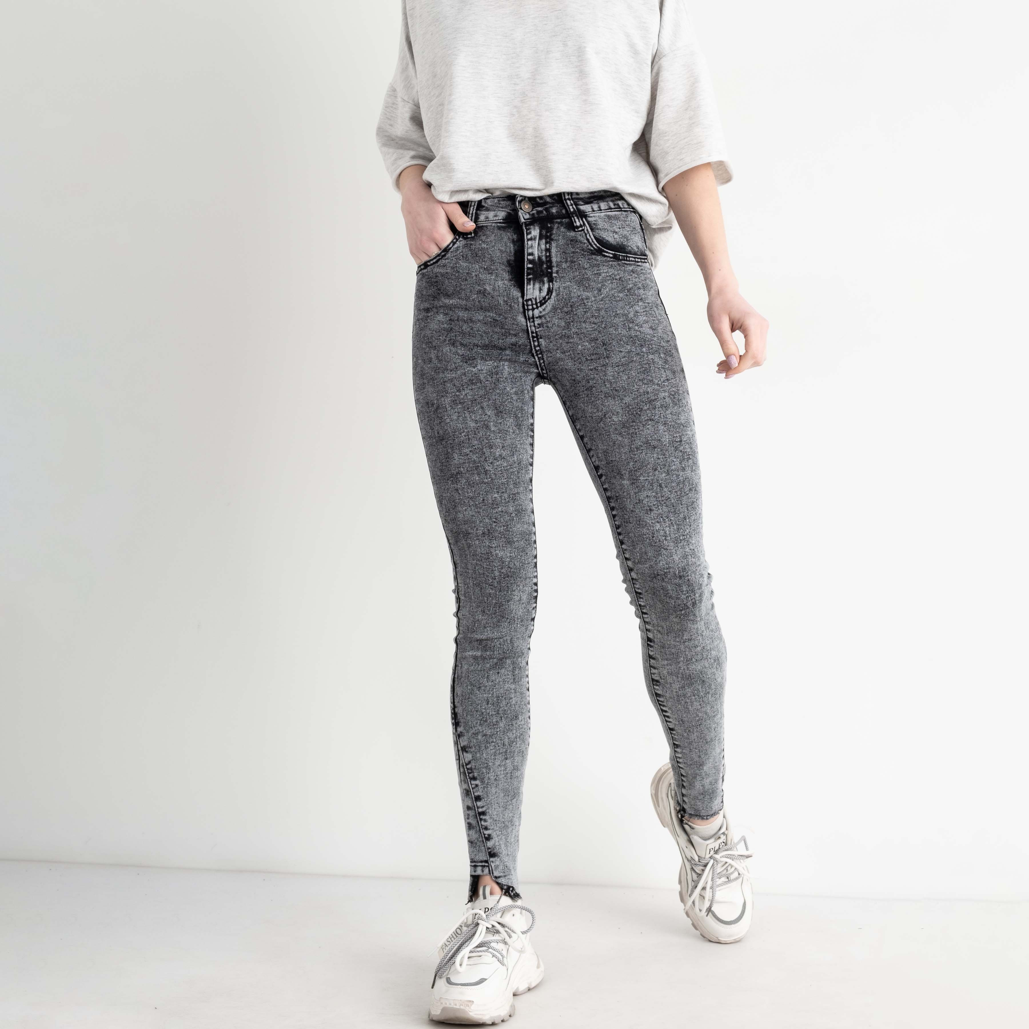 0068 New Jeans американка женская серая стрейчевая ( 6 ед.размеры: 25.26.27.28.29.30)