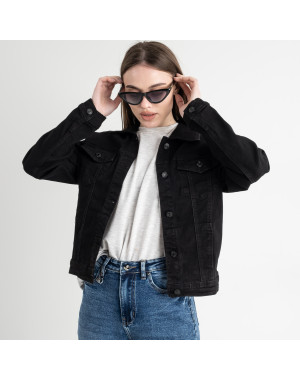 0900 New Jean джинсовая куртка женская черная стрейчевая ( 6 ед.размеры: XS.S.M.L.XL.2XL)