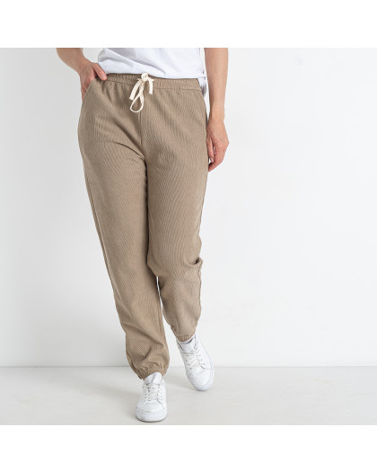 5226-2 бежевые женские спортивные штаны (ЛАСТОЧКА, вельветовые, 2 ед. размеры батал: 3XL/4XL. 5XL/6XL)  Ласточка