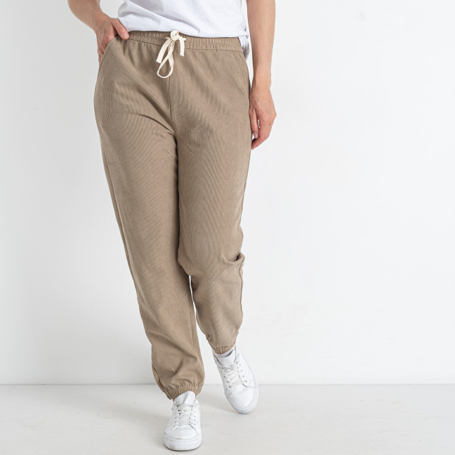 5226-2 бежевые женские спортивные штаны (ЛАСТОЧКА, вельветовые, 2 ед. размеры батал: 3XL/4XL. 5XL/6XL)  Ласточка: артикул 1145318