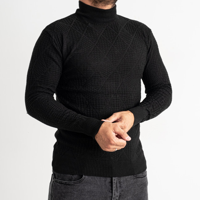 1050-1 Pamuk Park ЧЁРНЫЙ свитер мужской машинная вязка (3ед. размер: M.L.XL) Pamuk Park: артикул 1138989