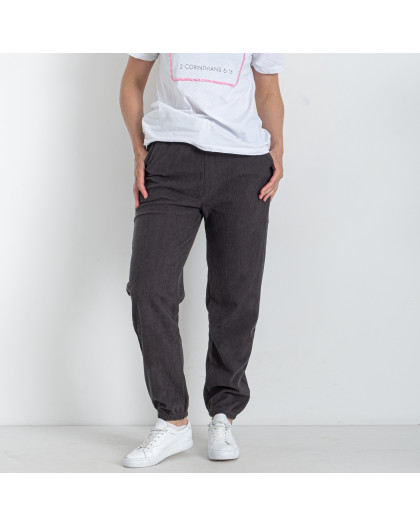 5226-6 темно-серые женские спортивные штаны (ЛАСТОЧКА, вельветовые, 2 ед. размеры батал: 3XL/4XL. 5XL/6XL)  Ласточка