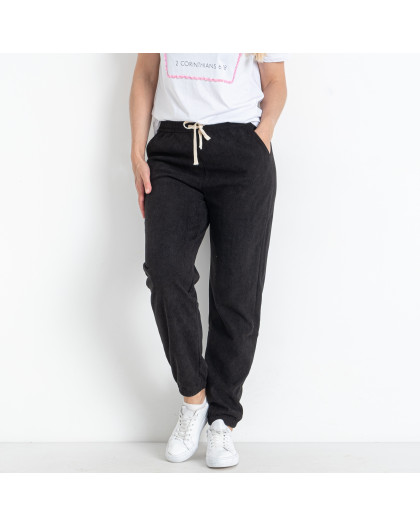 5226-1 черные женские спортивные штаны (ЛАСТОЧКА, вельветовые, 2 ед. размеры батал: 3XL/4XL. 5XL/6XL)  Ласточка