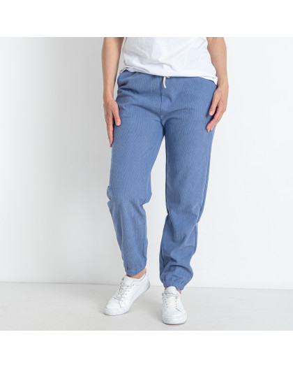 5226-42 голубые женские спортивные штаны (ЛАСТОЧКА, вельветовые, 2 ед. размеры батал: 3XL/4XL. 5XL/6XL)  Ласточка
