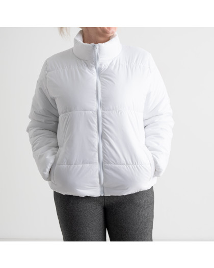 0421-10 белая женская куртка-зефирка (5'TH AVENUE, синтепон, 3 ед. размеры полубатал: 50. 52. 54) 5`th Avenue