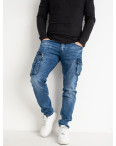 8321 синие мужские джинсы (FANGSIDA, с карманами, 8 ед. размеры молодёжка: 28. 29. 30. 31. 32. 33. 34. 36): артикул 1141599
