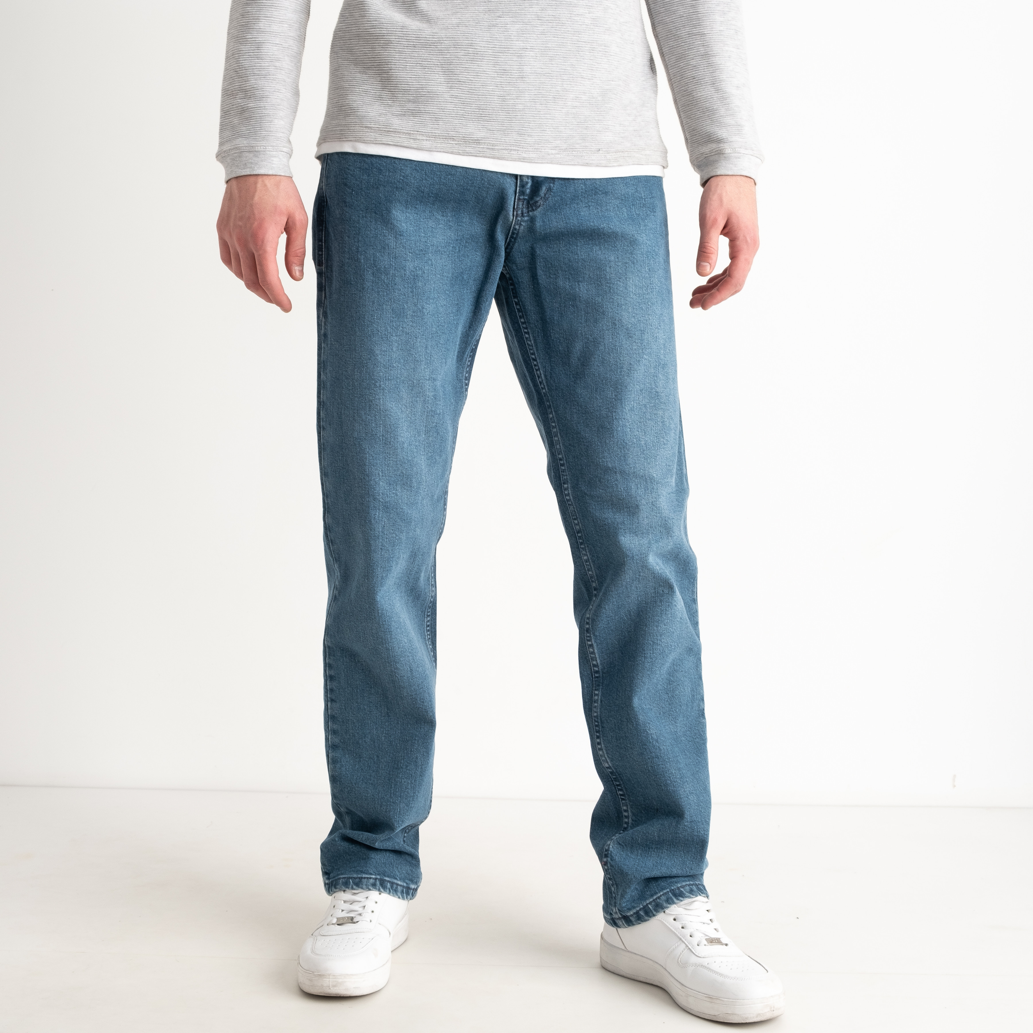 2031-1 синие мужские джинсы (стрейчевые, 8 ед. размеры норма: 31. 32. 33. 33. 34. 34. 36. 38)