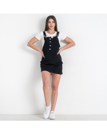 12556-1 черный женский комплект (сарафан + футболка) (XINYUE, коттон, 3 ед. размеры норма: M. L. XL) Xinyue