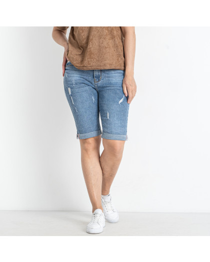 0810-1 голубые женские джинсовые шорты New Jeans (стрейчевые, 8 ед. размеры батал: 31. 32. 33. 34. 36. 38. 40. 42) Шорты