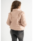0441-8 КРЕМОВАЯ куртка-зефирка полубатальная женская на синтепоне (3 ед. размеры : 48.50.52): артикул 1127276