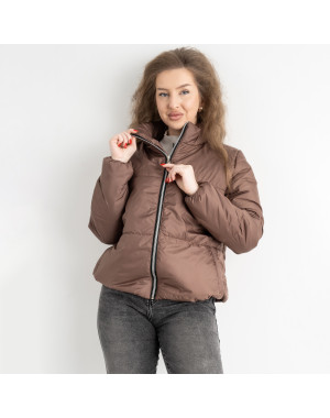0441-118 КАКАО куртка-зефирка полубатальная женская на синтепоне ( 3 ед. размеры : 48.50.52)