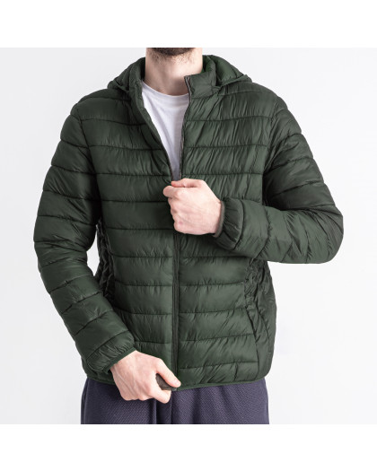 0023-7 темно-зеленая мужская куртка (синтепон, 4 ед. размеры норма: M-3XL, могут повторяться)  Куртка