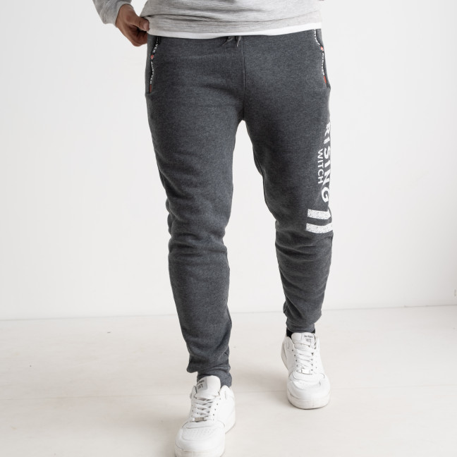 1005-66 НА ФЛИСЕ СВЕТЛО-СЕРЫЕ спортивные штаны мужские на манжете (4 ед. размеры: L.XL.2XL.3XL, соответствуют S.M.L.XL) New Fashion: артикул 1139994