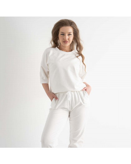0265-10 белый женский спортивный костюм (Avenue, турецкая двунитка, 3 ед. полубатальные размеры: 48.50.52) 5`th Avenue