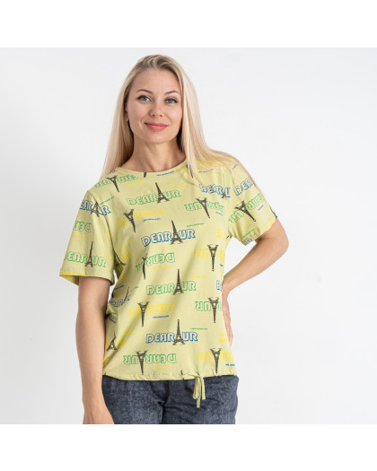 32859-77* салатовая женская футболка (коттон, 4 ед. размеры батал: 3XL. 4XL. 5XL. 6XL) выдача на следующий день Футболка