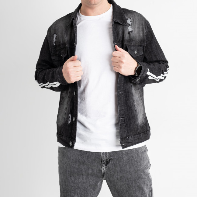 0015-11 Just Boy джинсовая куртка мужская серая котоновая (3 ед.размеры: M.L.XL) Just boy: артикул 1133804