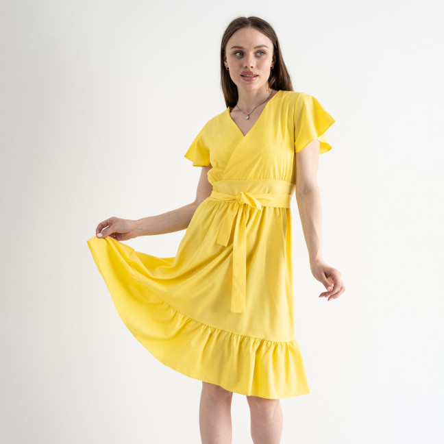 8076-8 ЖЕЛТОЕ платье женское текстильное (3 ед.размеры: M.L.XL) Платье: артикул 1135300