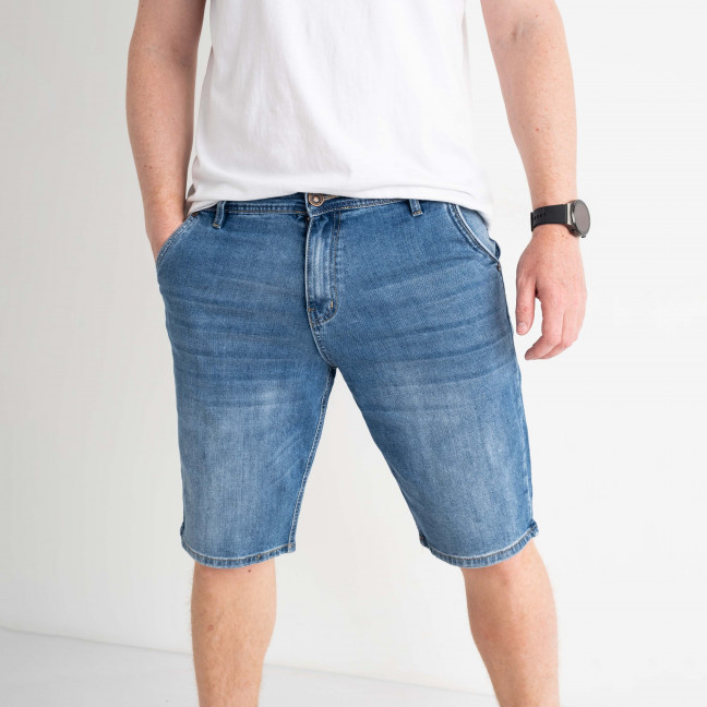 8003 DS Relucky шорты мужские джинсовые полубатальные голубые стрейчевые (7 ед.размеры: 32.33.34.36.38.40.42) Relucky: артикул 1134886