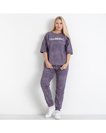 2661-23 фиолетовый женский спортивный костюм (5'TH AVENUE, двунитка, 4 ед. размеры батал: 50. 52. 54. 56) 5`th Avenue