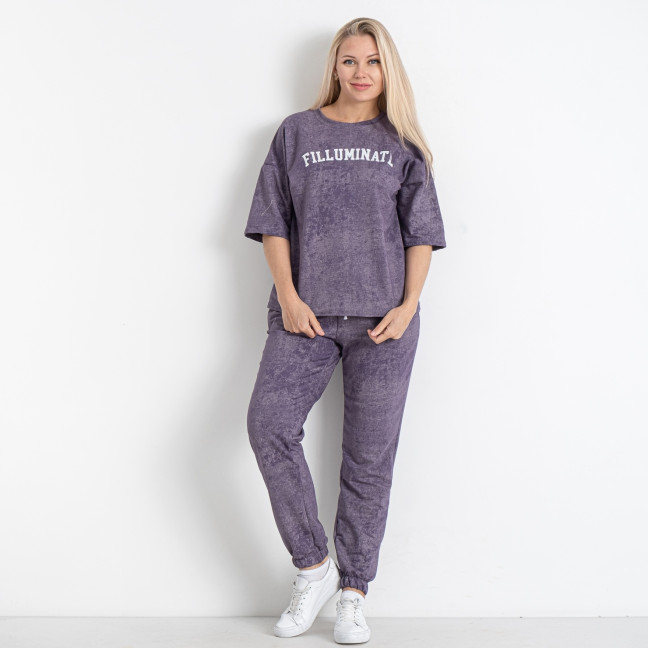2661-23 фиолетовый женский спортивный костюм (5'TH AVENUE, двунитка, 4 ед. размеры батал: 50. 52. 54. 56) 5`th Avenue: артикул 1145604