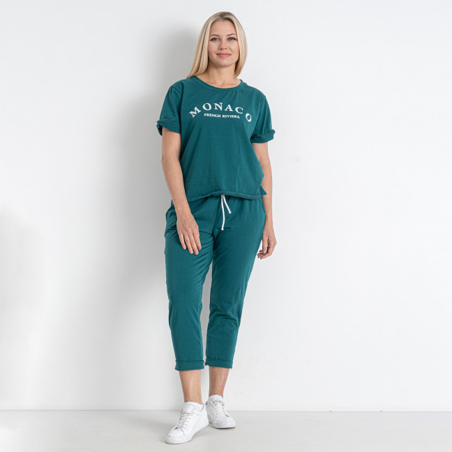 0167-74 темно-зеленый женский спортивный костюм (футболка + штаны) (5'TH AVENUE, 3 ед. размеры полубатал: 48. 50. 52) 5`th Avenue: артикул 1145610