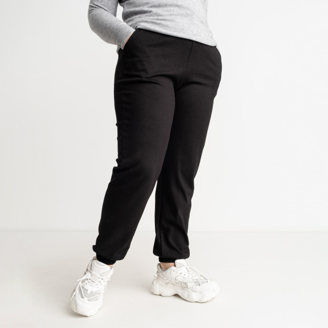 0703-1* черные женские спортивные штаны (на манжете, 5 ед. размеры на бирках полубатальные XL-5XL соответствуют L-4XL) выдача на следующий день Спортивные штаны: артикул 1141769