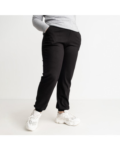 0703-1* черные женские спортивные штаны (на манжете, 5 ед. размеры на бирках полубатальные XL-5XL соответствуют L-4XL) выдача на следующий день Спортивные штаны