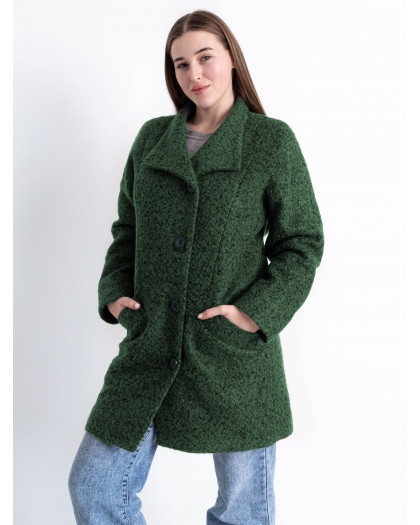 90086-73 темно-зеленое женское драповое пальто (3 ед. размеры норма: 42. 44. 48) Пальто